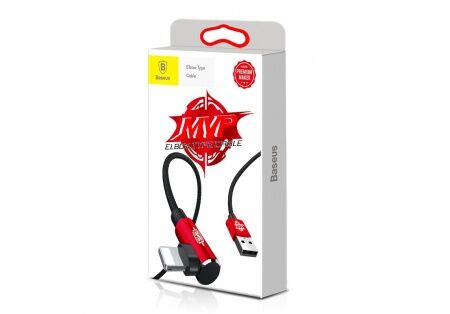 Кабель USB BASEUS MVP Elbow Type, USB - Lightning, 2А, 1 м, красный, угловой - 7