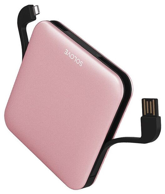 Внешний аккумулятор SOLOVE A2-Pro с кабелем USB Type-C, 10000mAh (Pink) - 4